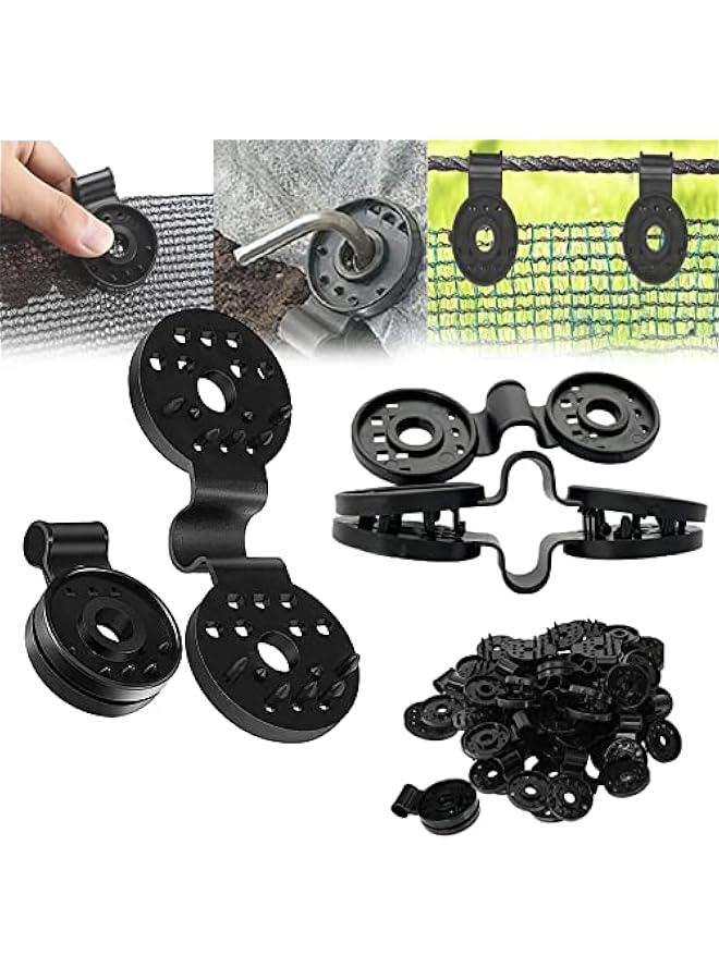 Generic Shade Cloth Heavy Duty Lock Grip,Shade Cloth Plastic Clips, Windproof Tarp Clips Awning Clamp Grip Sunshade Net Shading Fixed Clip Buckle Round Reusable Plastic Clips for Sun Shade Net (100Pcs, A) - Image 1