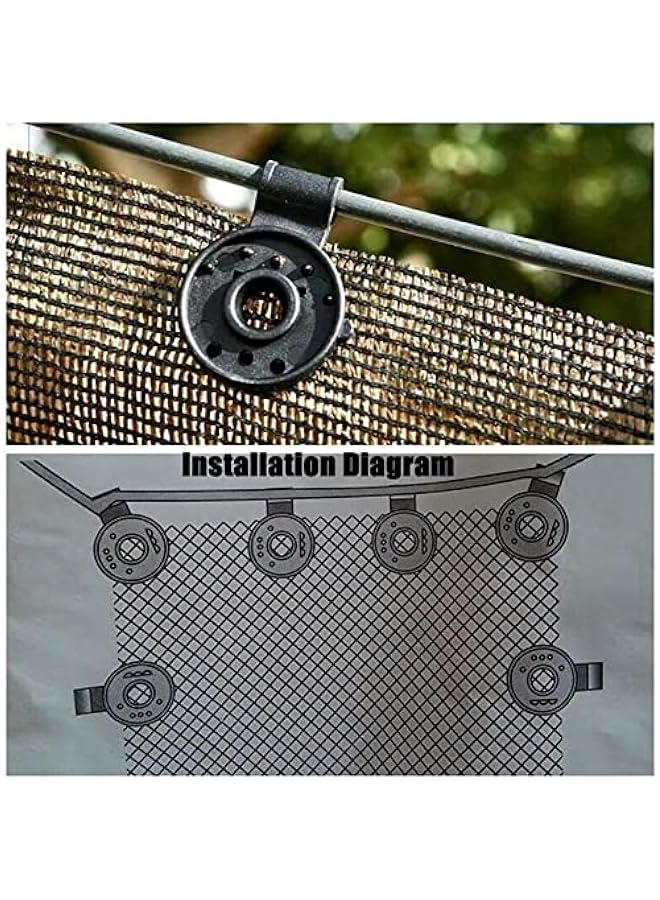 Generic Shade Cloth Heavy Duty Lock Grip,Shade Cloth Plastic Clips, Windproof Tarp Clips Awning Clamp Grip Sunshade Net Shading Fixed Clip Buckle Round Reusable Plastic Clips for Sun Shade Net (100Pcs, A) - Image 5