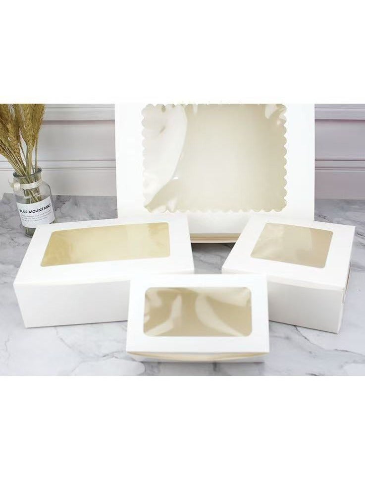 White 12-Piece 6-Cavities Kraft Paper Cupcake Box With Transparent Mini Window  - Image 2