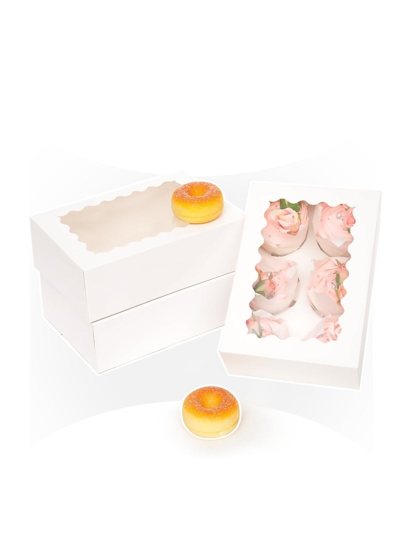 علبة كب كيك ورقية بيضاء، 12 قطعة، 6 تجاويف، مع نافذة صغيرة شفافة“حصريًا في الجمعة الصفراء” - Image 3