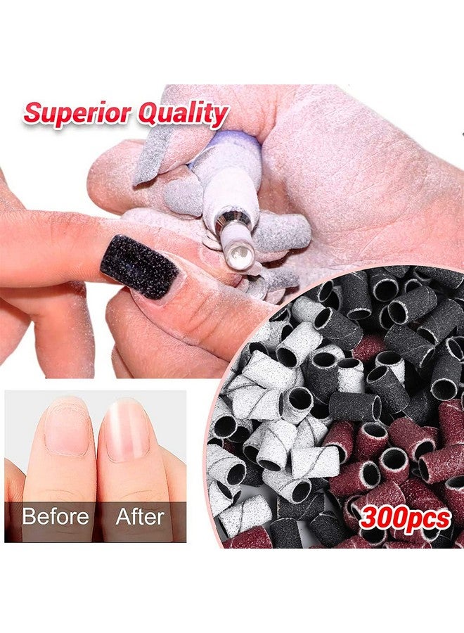 ميلودي سوزي 300 قطعة من أشرطة الصنفرة الاحترافية مع مغزل لحفر الأظافر 80 خشن 120 متوسط 180 حبيبات دقيقة من الرمل قطعة لقم مثقاب الأظافر من الأكريليك لأظافر الأظافر والباديكير - Image 2