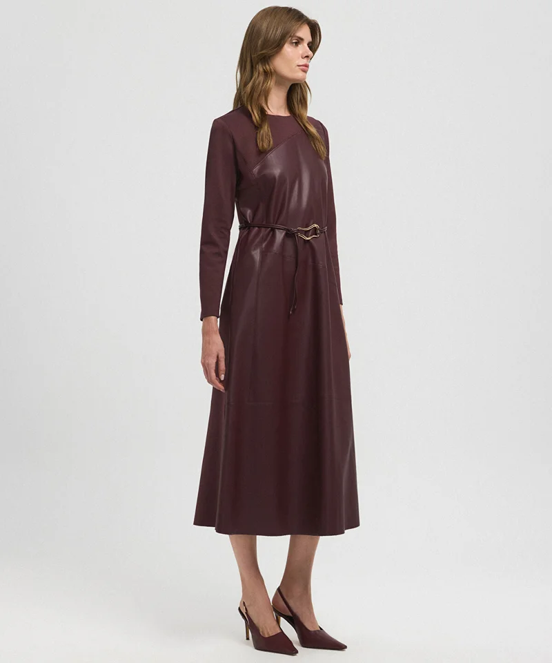 ابيكول Mixed Dress with Belt