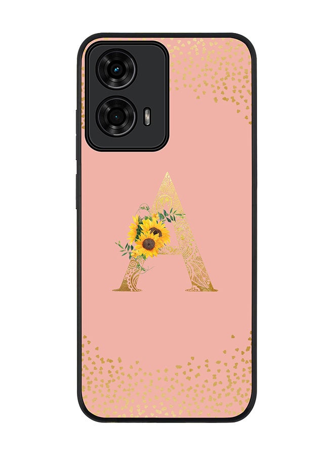 Stylizedd For Motorola Moto G04 / G04s Case,Slim fit Camera Protection, Shockproof Thin Phone cover - Custom Floral Monogram - A (Rose Pink ) - Image 1