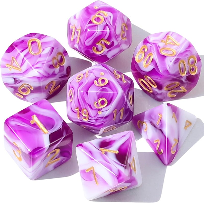 CiaraQ DND Polyhedral Dice Set with a Black Dice Bag for D&D RPG MTG Role Playing Table Games - Image 1
