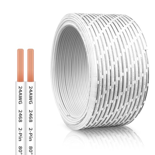 OXDFK 100 FT 24 AWG Universal Garage Door Wire 2Conductor Garage Door Sensor Wire GarageDoors Opener Wires for Control Station and Sensor LowVoltage Applications Intercoms Thermostat Controls - Image 1