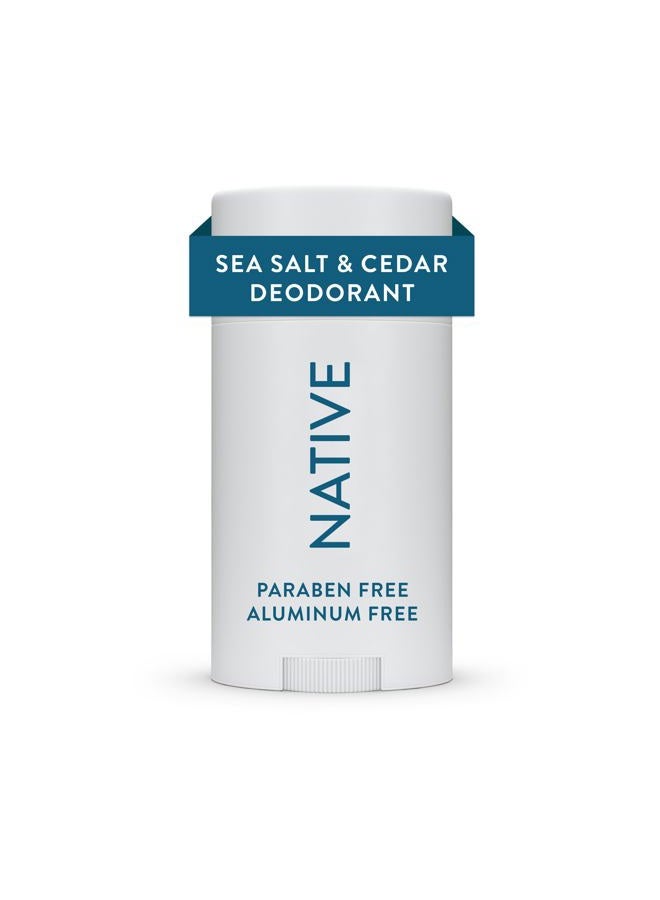 native Deodorant | Natural Deodorant for Men, Aluminum Free with Baking Soda, Probiotics, Coconut Oil and Shea Butter | Sea Salt & Cedar - Image 1