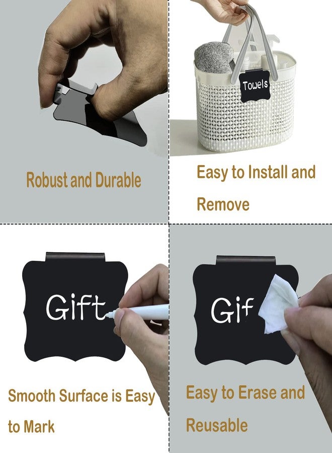 badigo Clip on Basket Chalkboard Labels for Storage Bins,Reusable Labels for Storage Bins, Removable Bin Labels Pantry Labels, Kitchen Closet Baskets and Storage Basket Holders with 2 White Chalk Markers . - Image 3