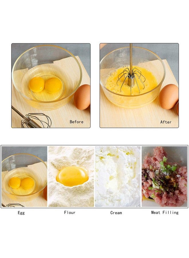 Mockery Egg Beater Stainless Steel Semi-Automatic Whisk Handhold Push Egg Beater Manual Egg Blender Egg Whisk for Kitchen Baking Egg Whiskers for Home Cake Shops Egg Hand Paste Automatic Held Beaters - Image 4