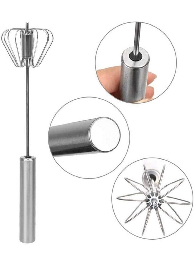 Mockery Egg Beater Stainless Steel Semi-Automatic Whisk Handhold Push Egg Beater Manual Egg Blender Egg Whisk for Kitchen Baking Egg Whiskers for Home Cake Shops Egg Hand Paste Automatic Held Beaters - Image 2