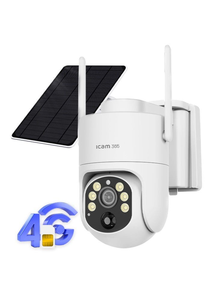ICAM 365 Solar Powered 4G Security Camera D300 – 3MP, 360° PTZ, PIR + AI Human Detection, 8000mAh Battery, 5W Solar Panel, Works Without WiFi - Image 1