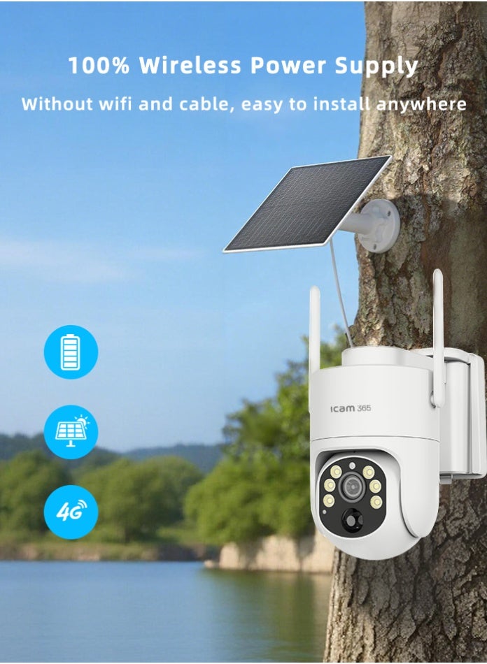 ICAM 365 Solar Powered 4G Security Camera D300 – 3MP, 360° PTZ, PIR + AI Human Detection, 8000mAh Battery, 5W Solar Panel, Works Without WiFi - Image 2
