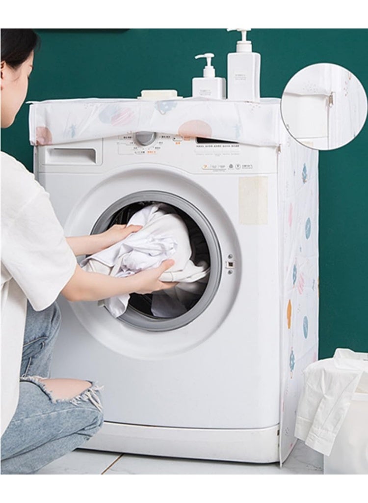 هابي هوم غطاء غسالة أوتوماتيكي مع سحاب، واقٍ من الشمس ومقاوم للماء والغبار، مناسب لمعظم الغسالات والمجففات ذات التحميل الأمامي، غطاء حماية متين للحفاظ على الأجهزة المنزلية في المطبخ أو الحمام أو الشرفة 58×62×85 سم (متعدد الالوان) - Image 4