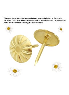 Y&D 400 Pcs Antique Brass Daisy Decorative Nails, Gold Upholstery Tacks Nails Furniture for Sofa, Crafts, Furniture, Hardware Tool, 11 x 16cm, 4 Colors  - Image 3