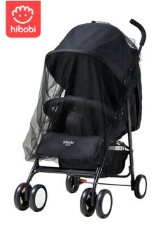 hibobi Lightweight Baby Stroller with Mosquito Net – Foldable and Travel-Friendly-Black  - Image 5
