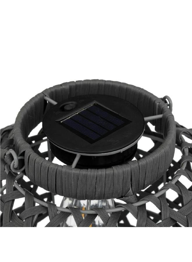 LOFT TOLA,SOLAR LAMP,D23.6XH30.8CMS,GREY,RATTAN,STEEL-190602 - Image 4