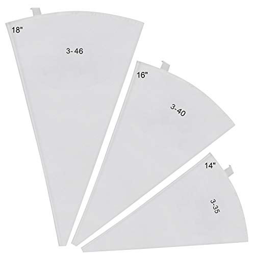 LoveBB 3 Pack Reusable Pastry Piping Bags, 14, 16, 18 Inch Canvas Cake Decorating Bags - Image 1