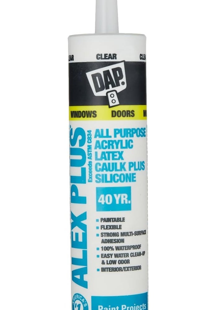 DAP 10.1oz Alex Plus Clear Latex Caulk - All Purpose Acrylic Caulk Plus Silicone - Image 1