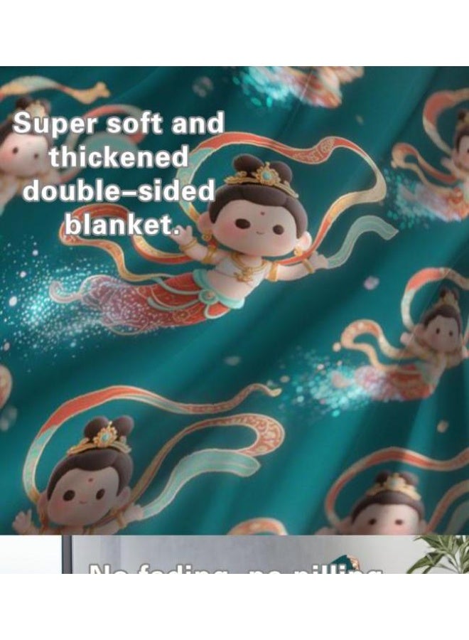 عام بطانية رقيقة من الفانيلا (حرارة ومريحة، ومناسبة للنوم واستخدام اللعبة والغبار والرمل) 150 سم * 200 سم - 432 - Image 3