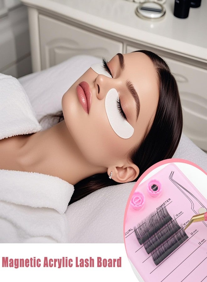 MyAoKuE-UP Premium Eyelash Extension Pallet Kit, Durable Grafting Lash Organizer Pad with Magnetic Tweezer Holder Lash Tray Gasket - Image 4