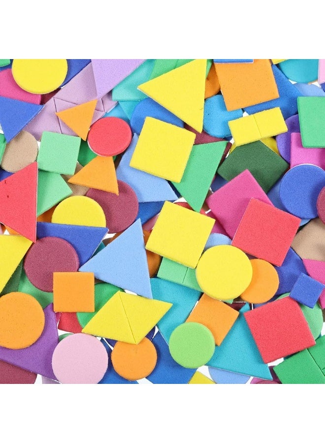Sumind 1000 Pieces Foam Shape Stickers Self Adhesive Foam Stickers Felt Stickers Shapes for Kids Crafts Mini Geometric Shape Stickers Preschool Stickers Assorted Colors (Circle, Square, Triangle) - Image 3