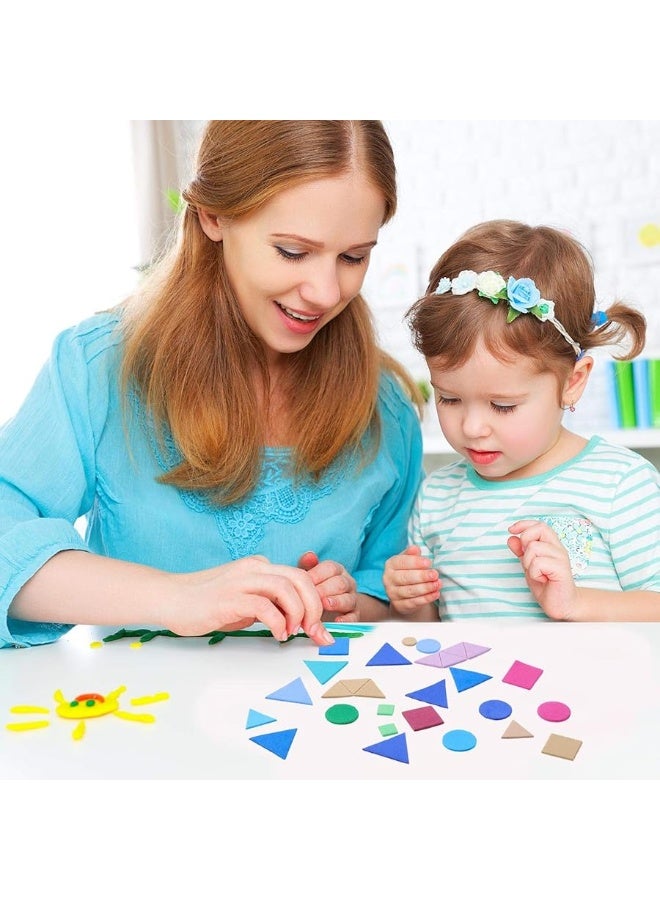 Sumind 1000 Pieces Foam Shape Stickers Self Adhesive Foam Stickers Felt Stickers Shapes for Kids Crafts Mini Geometric Shape Stickers Preschool Stickers Assorted Colors (Circle, Square, Triangle) - Image 4