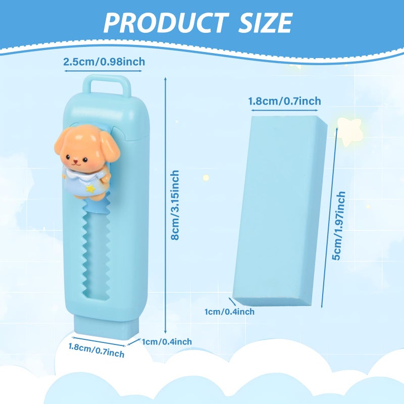 LiYiQ 24 Pcs Cute Retractable Eraser for Pencils Cute Supplies Kawaii Erasers Fun Cartoon Erasers Classroom Supplies Gift - Image 2