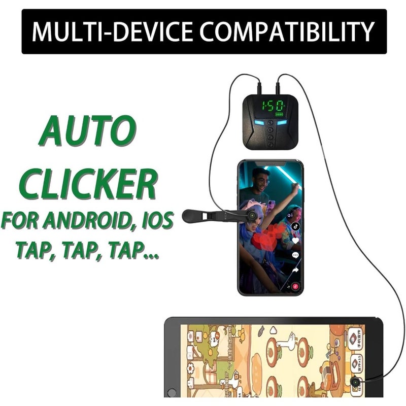 Automatic Clicker for iPhone iPad, Phone Screen Device Speed Clicker for Android IOS, Simulated Finger Continuous Clicking, Adjustable Auto Physical Tapper, Suitable for Games, Reward Tasks - Image 2