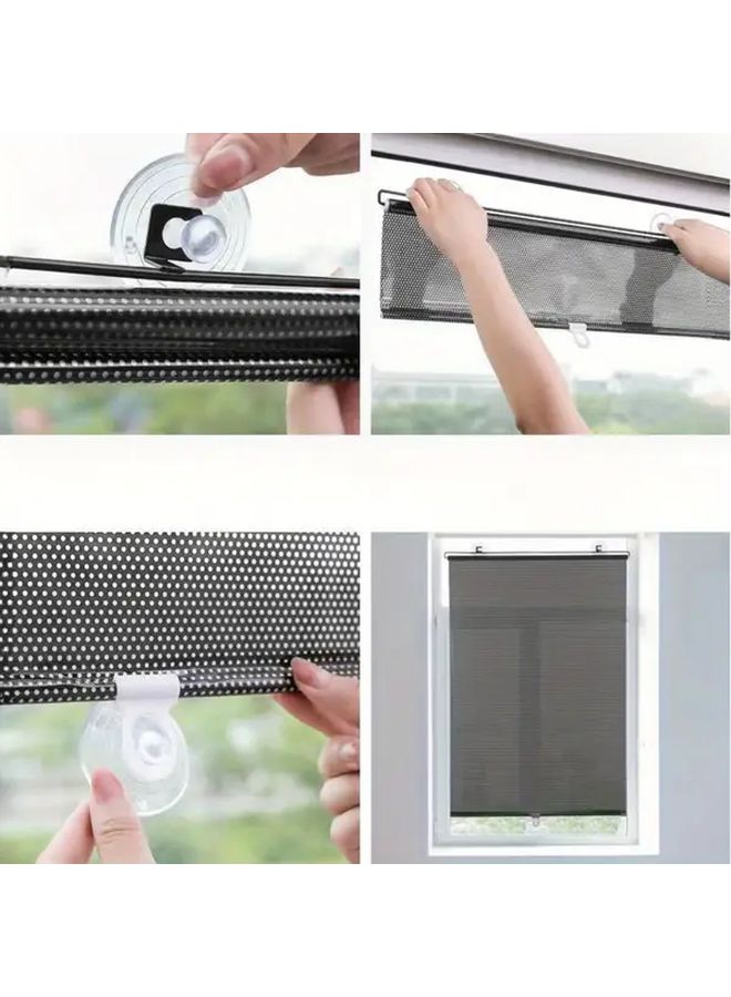 2pcs 15.75x49.21 Inch Retractable Blackout Curtains No Tools Suction Cup Shades - Image 4