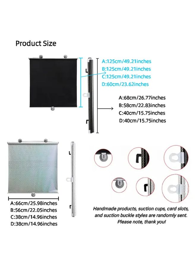 2pcs 15.75x49.21 Inch Retractable Blackout Curtains No Tools Suction Cup Shades - Image 3
