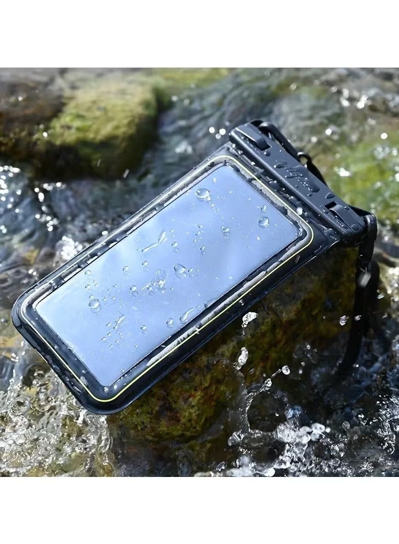 Waterproof phone bag floating, IP68 waterproof phone case, suitable for iPhone 16 Pro 15 14 13 12 11 Pro Max Samsung Google, with adjustable lanyard dry bag, essential for cruising beach with phone dry bag, black - Image 2