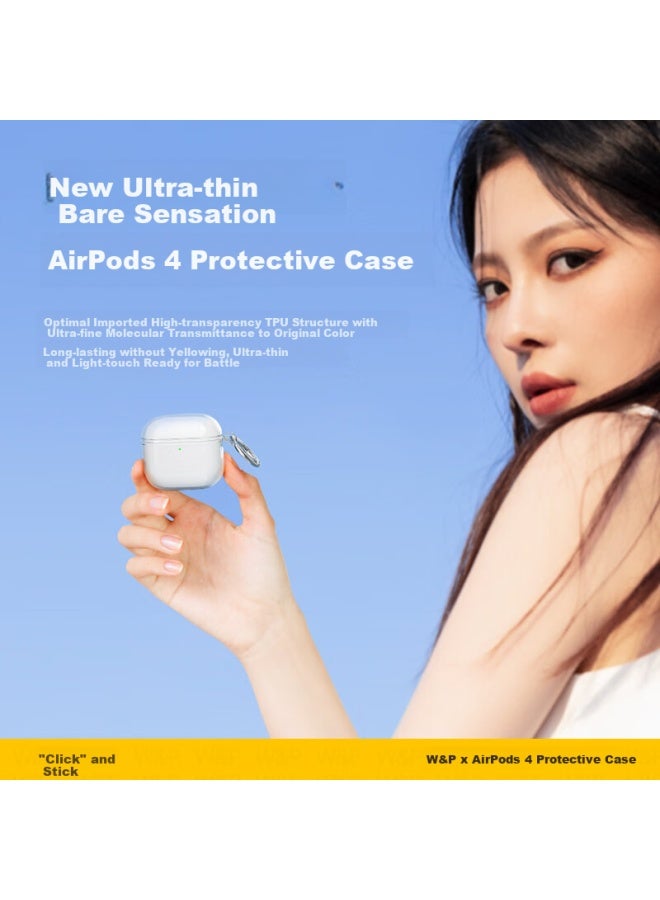 WP W&p Transparent Ultra-thin Anti-drop Anti-dirt Protective Case With Hanging Rope For Airpods 4th Generation Apple Wireless Bluetooth Noise-cancelling Earphones - Image 2