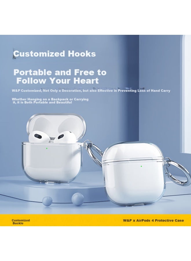 WP W&p Transparent Ultra-thin Anti-drop Anti-dirt Protective Case With Hanging Rope For Airpods 4th Generation Apple Wireless Bluetooth Noise-cancelling Earphones - Image 4