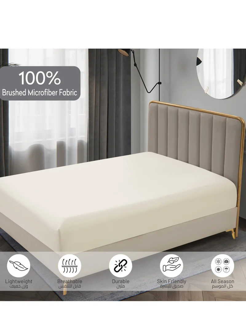 Donetella Bedding Fitted Sheet - Fits 120x200 Cm Bed For Twin Bed 2 Pcs (1 Fitted Sheet and 1 Pillowcase) - 30 Cm Deep Pocket - Solid Bed Sheet