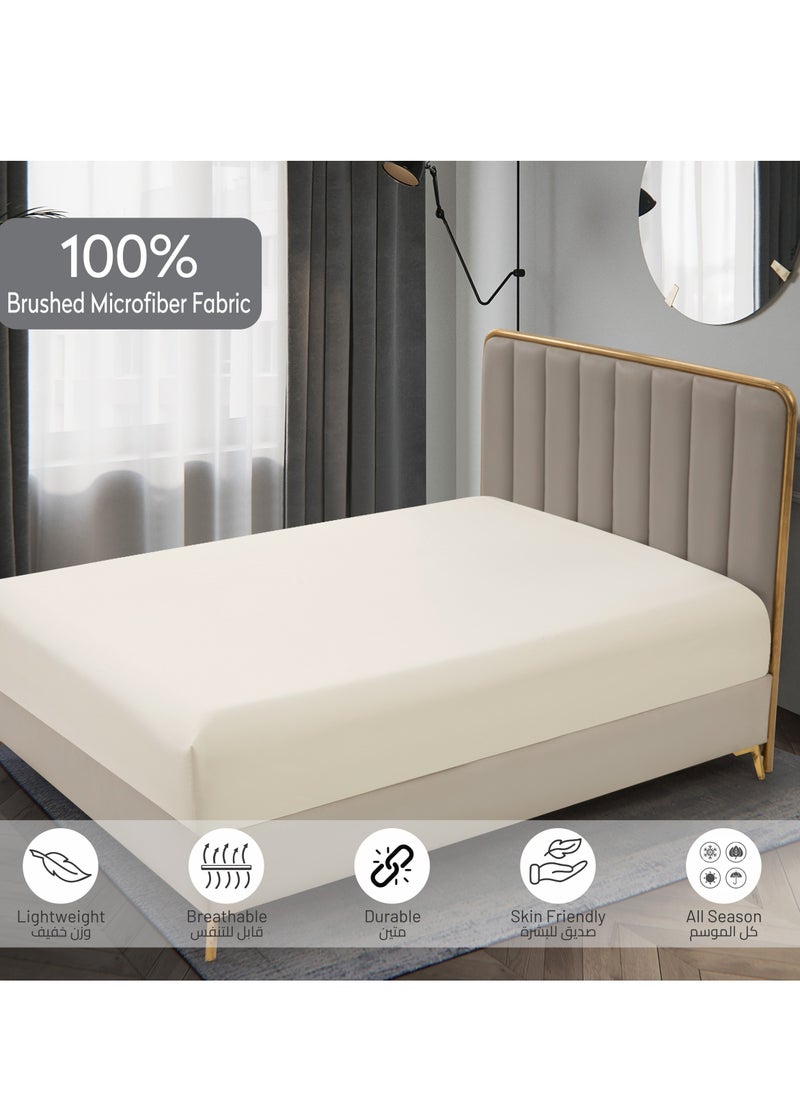 Donetella Bedding Fitted Sheet - Fits 120x200 Cm Bed For Twin Bed 2 Pcs (1 Fitted Sheet and 1 Pillowcase) - 30 Cm Deep Pocket - Solid Bed Sheet  - Image 5