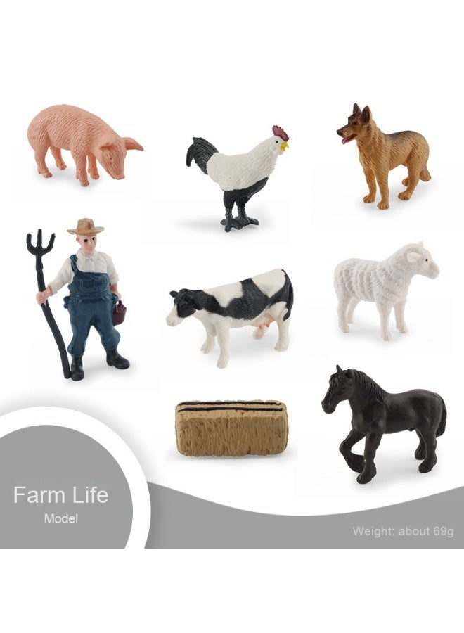 NIBEMINENT Miniature Farm Animal Toy Set - 12 Realistic Farm Models