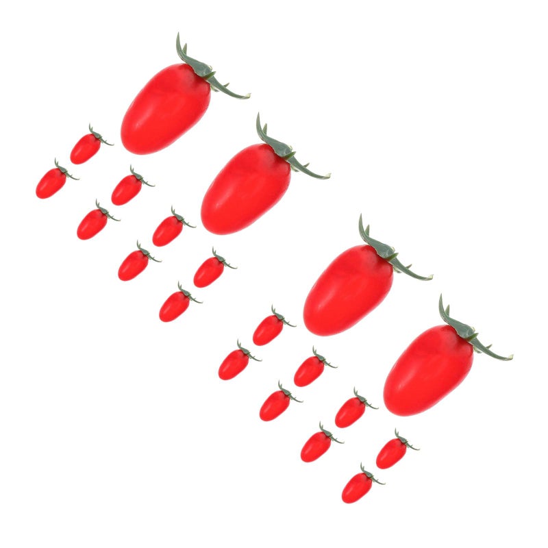20 pcs Lifelike Cherry Tomatoes Artificial Fruit Model For Kitchen Decoration Realistic Fake Food Props Simulation Tomato For Photography - Image 1