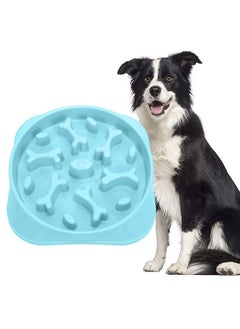 JASGOOD Large Slow Feeder Dog Bowl Slow Eating Bowl Slow Feeding Non-Slip Puzzle Bowl Dog Feeder Bowl Anti-Choking Dog Bowl, G-Sky Blue, Large  - Image 1