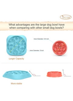 JASGOOD Large Slow Feeder Dog Bowl Slow Eating Bowl Slow Feeding Non-Slip Puzzle Bowl Dog Feeder Bowl Anti-Choking Dog Bowl, G-Sky Blue, Large  - Image 5