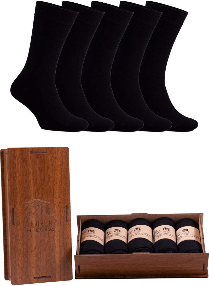 5-Piece Men's Bamboo Socks Seamless Premium Gift Boxed - Black - pzsku/Z3472B428D9242713EA42Z/45/_/1725723252/3480501d-585a-4f5b-b09e-127873a23253