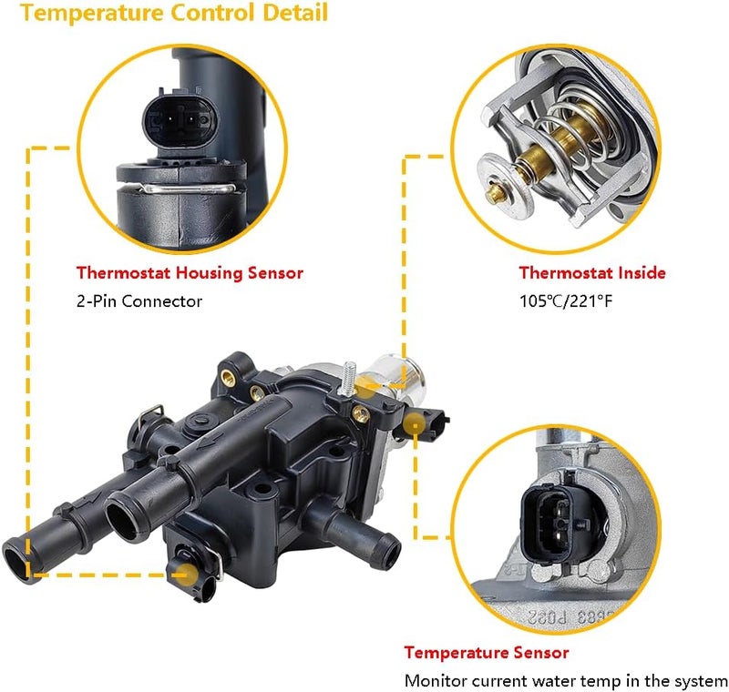 LLNSEAUTO Engine Coolant Thermostat Housing Assembly for Chevrolet - Image 3