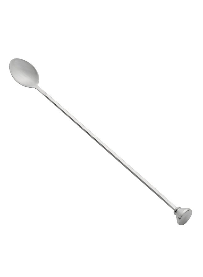 Restaurantware Bar Lux 12 Inch Bar Spoon, 1 Double-Ended Muddler Spoon - Long, Spiral Handle, Stainless Steel Bar Spoon And Muddler, For Stirring And Mixing , For Layering Drinks - Image 1
