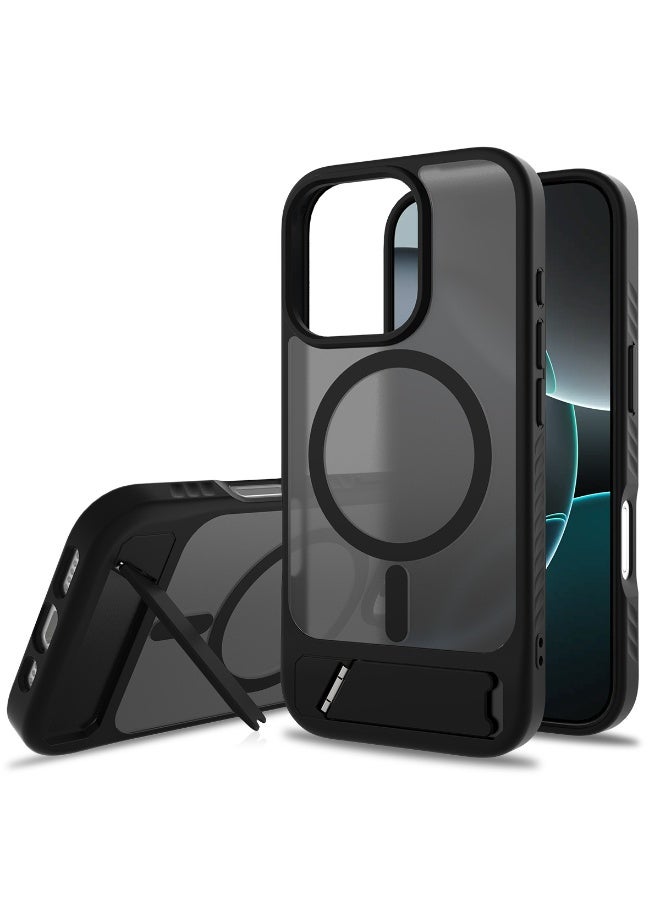 NIBEMINENT Skin Feels Scrub Protection Case With Magsafe For iPhone 16 Pro, Black