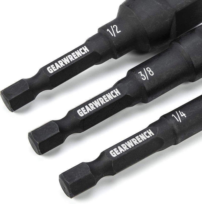 GEARWRENCH 6 Pc 14 Drive Hex Shank Impact Socket extensions  14 38 and 12 Drive sizes  212  6 long  84971A02 - Image 4