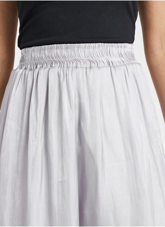 Styli - Metallic Silk Midi Skirt - Image 1