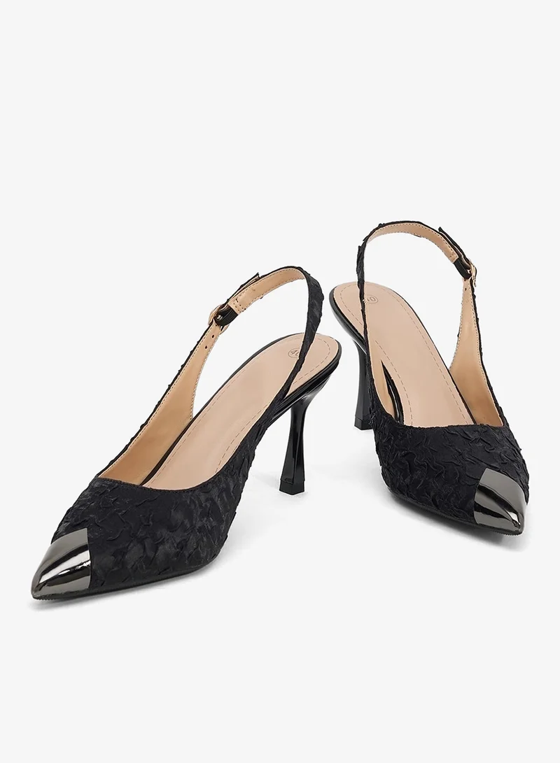 Khizana Black High Heeled Sling Back Pump for Women | Best Price UAE