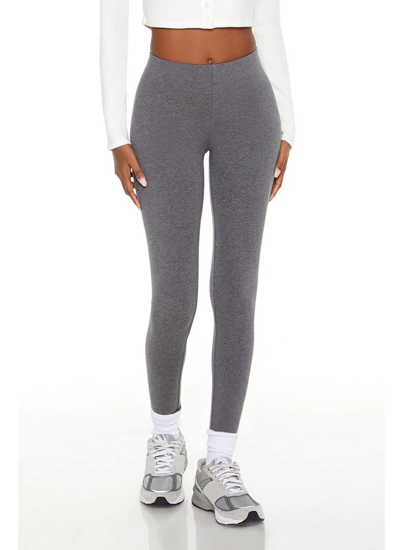 FOREVER 21 Women's Dark Grey Full-Length Leggings - Image 3