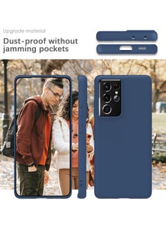 FARROBIZZ Liquid Silicone Series, Compatible with Samsung S21 Ultra 6.8'', Drop Protection Case with Soft Microfiber Lining, Midnight Blue  - Image 5