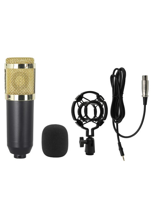 BM800 Condenser Microphone V8 Sound Card Live Streaming KTV Set Golden Single Wheat