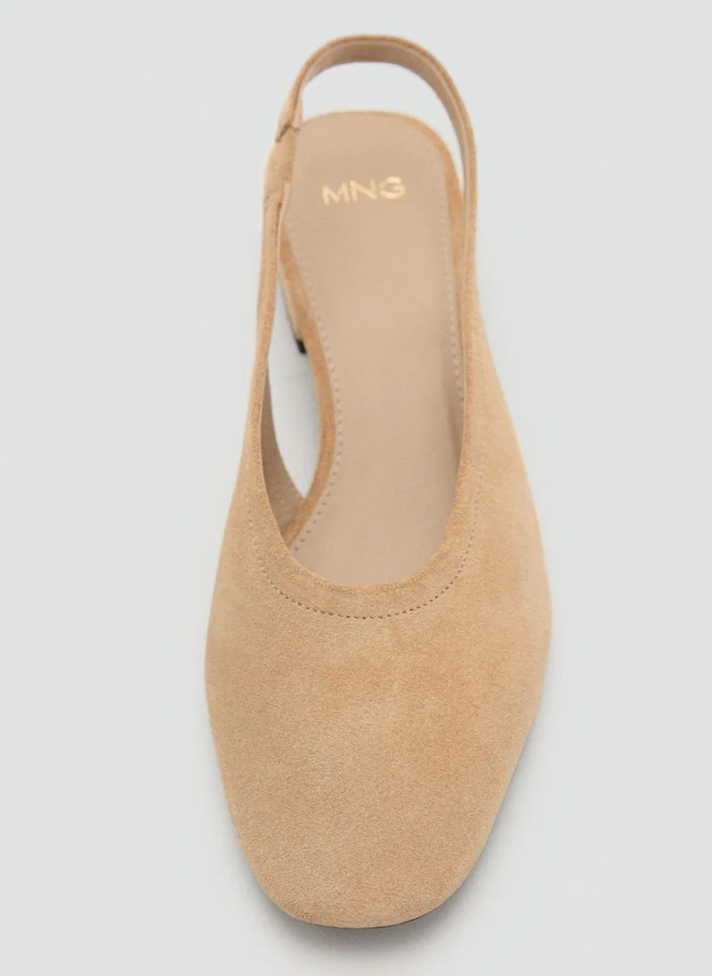 MANGO Block Heel Leather Shoes