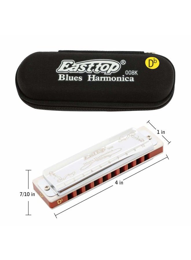 East top 10 Hole 20 Tone Diatonic Harmonica,Standard Harmonicas For Professional Player, Beginner, Students,Adults,Children, Kids,as Best Gift Db Key of Db T008K-SR-Db - Image 4